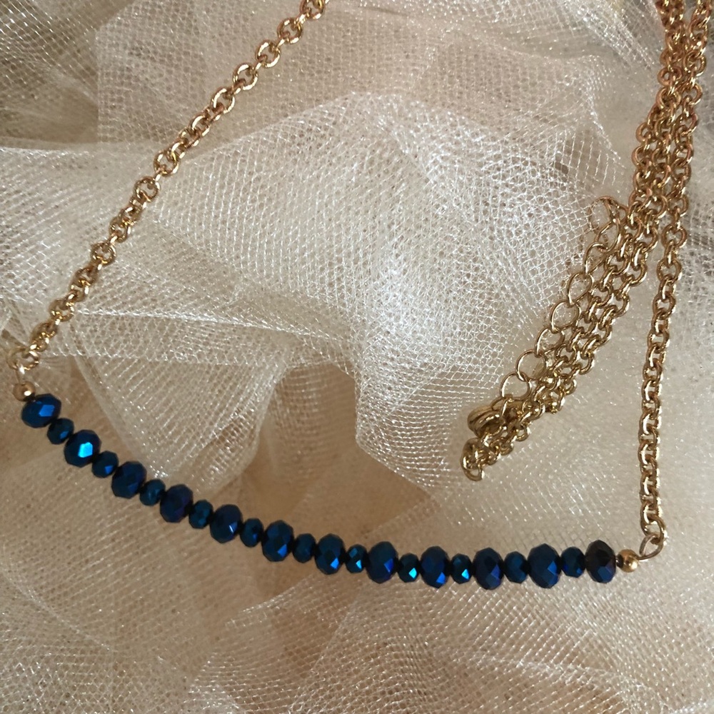 14k gold plated bead necklace
